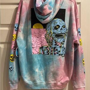 Vibrant Tie-Dye Skull Graphic Hoodie